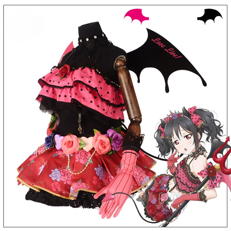 Astricos Lovelive Cosplay Costume - Little Devil Outfit for Women - Kotori, Honoka, Umi Characters - Astricos