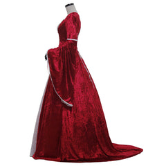 Astricos Deluxe Velvet Renaissance Queen Dress - Victorian Medieval Long Gown for Cosplay and Halloween - Astricos