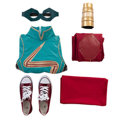 Astricos Ms. Marvel Cosplay Costume with Cape – Inspired by Kamala Khan for Halloween - Astricos