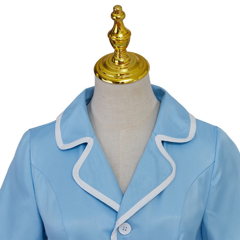 Astricos Waitress the Musical Inspired Cosplay Costume – Blue Maid Uniform Dress with Apron for Women - Astricos