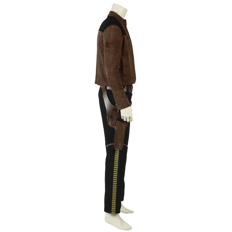 Astricos Han Solo Cosplay Set - Premium Suede Jacket, Leather Belt & Holster for Star Wars Fans - Astricos