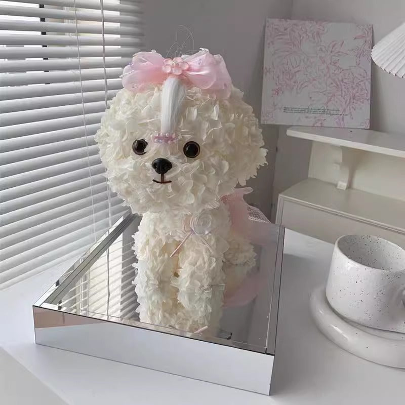 Astricos Bichon Maltese Forever Flower Puppy Figurine - Exquisite Christmas Gift for Dog Lovers - Astricos