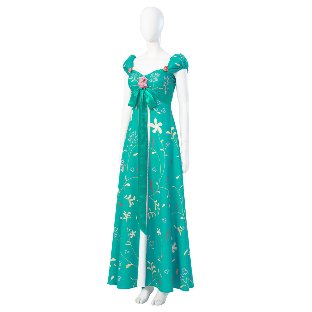 Astricos Giselle Cosplay Costume - Green Party Dress and White Wedding Gown for Enchanted Princess - Astricos