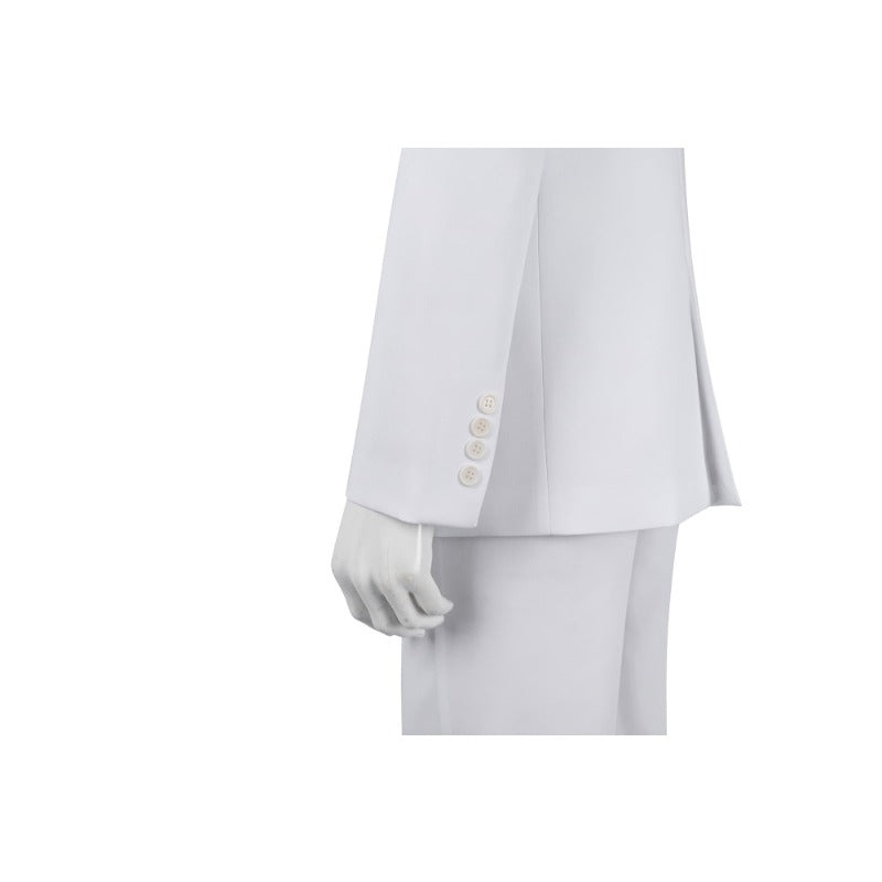 Astricos Joker 2 Arthur Fleck White Cosplay Costume Full Set - Suit, Shirt, Vest, Pants, Tie - Astricos