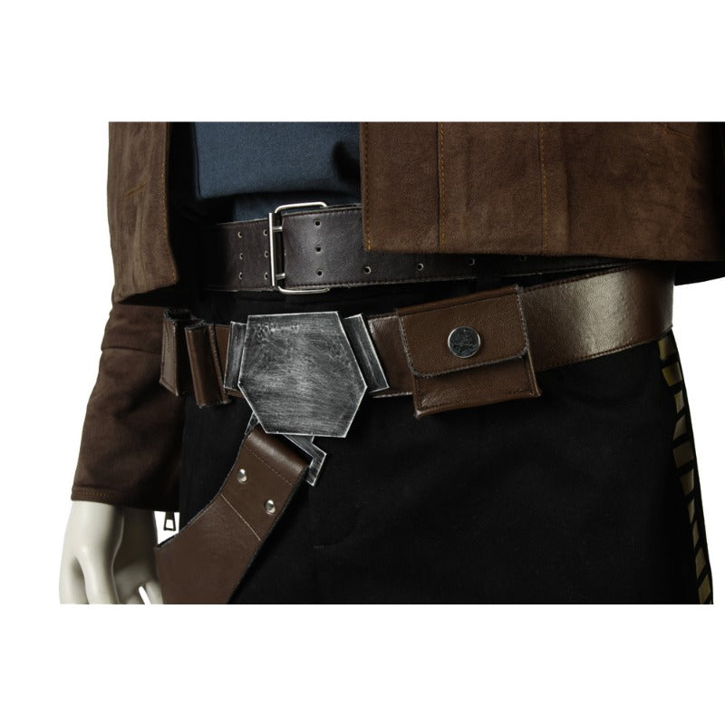 Astricos Han Solo Cosplay Set - Premium Suede Jacket, Leather Belt & Holster for Star Wars Fans - Astricos