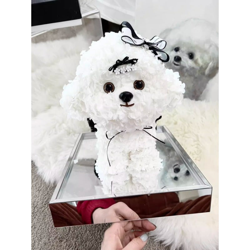 Astricos Bichon Maltese Forever Flower Puppy Figurine - Exquisite Christmas Gift for Dog Lovers - Astricos