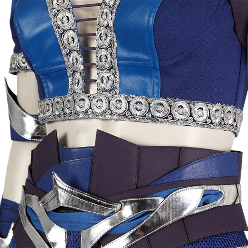 Astricos Kitana Costume - Sexy Blue Top, Pants, Mask, and Accessories for Mortal Kombat Cosplay - Astricos