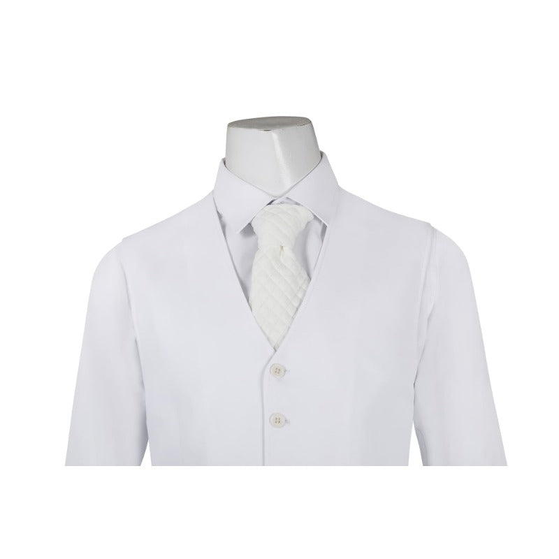 Astricos Joker 2 Arthur Fleck White Cosplay Costume Full Set - Suit, Shirt, Vest, Pants, Tie - Astricos