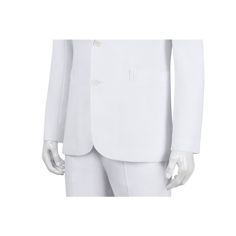 Astricos Joker 2 Arthur Fleck White Cosplay Costume Full Set - Suit, Shirt, Vest, Pants, Tie - Astricos