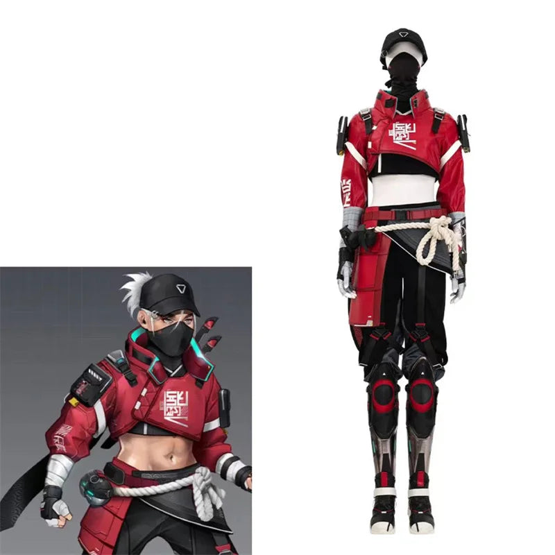 Astricos Apex Legends Wraith Skin Red Leather Coat and Accessories Full Set for Cosplay and Parties - Astricos