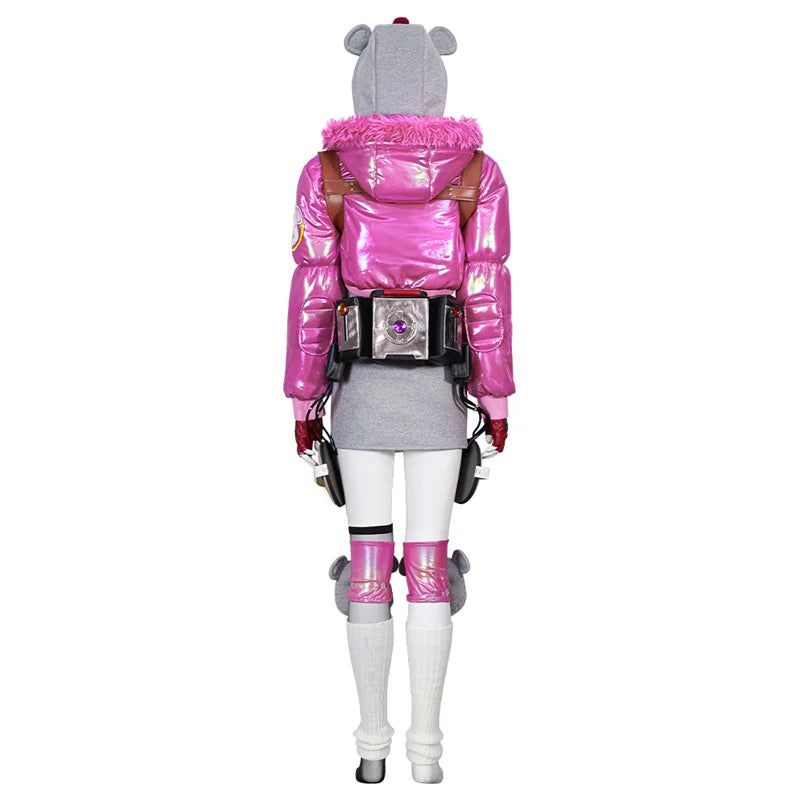 Astricos Wattson Cosplay Costume - Pink Coat with Accessories for Apex Legends Fans - Astricos