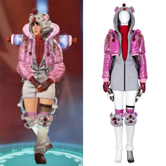 Astricos Wattson Cosplay Costume - Pink Coat with Accessories for Apex Legends Fans - Astricos