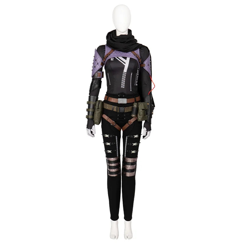 Astricos Wraith Cosplay Costume - Apex Legends Evil Skin Battle Suit with Accessories for Halloween Carnival - Astricos