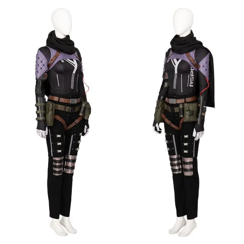 Astricos Wraith Cosplay Costume - Apex Legends Evil Skin Battle Suit with Accessories for Halloween Carnival - Astricos