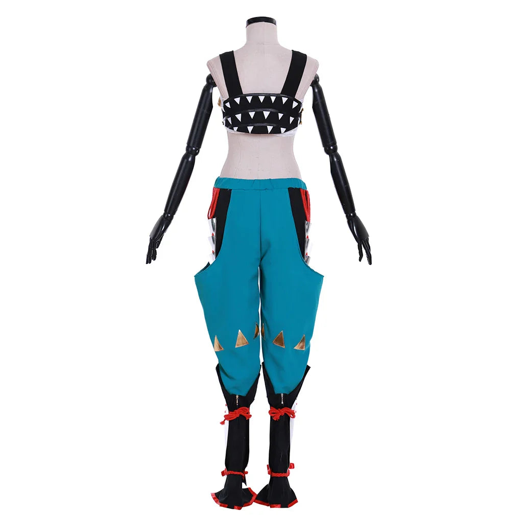 Astricos Women's Game Character Cosplay Costume - Sexy Fantasia Crop Top Pants Combat Suit for Halloween Carnival Parties - Astricos