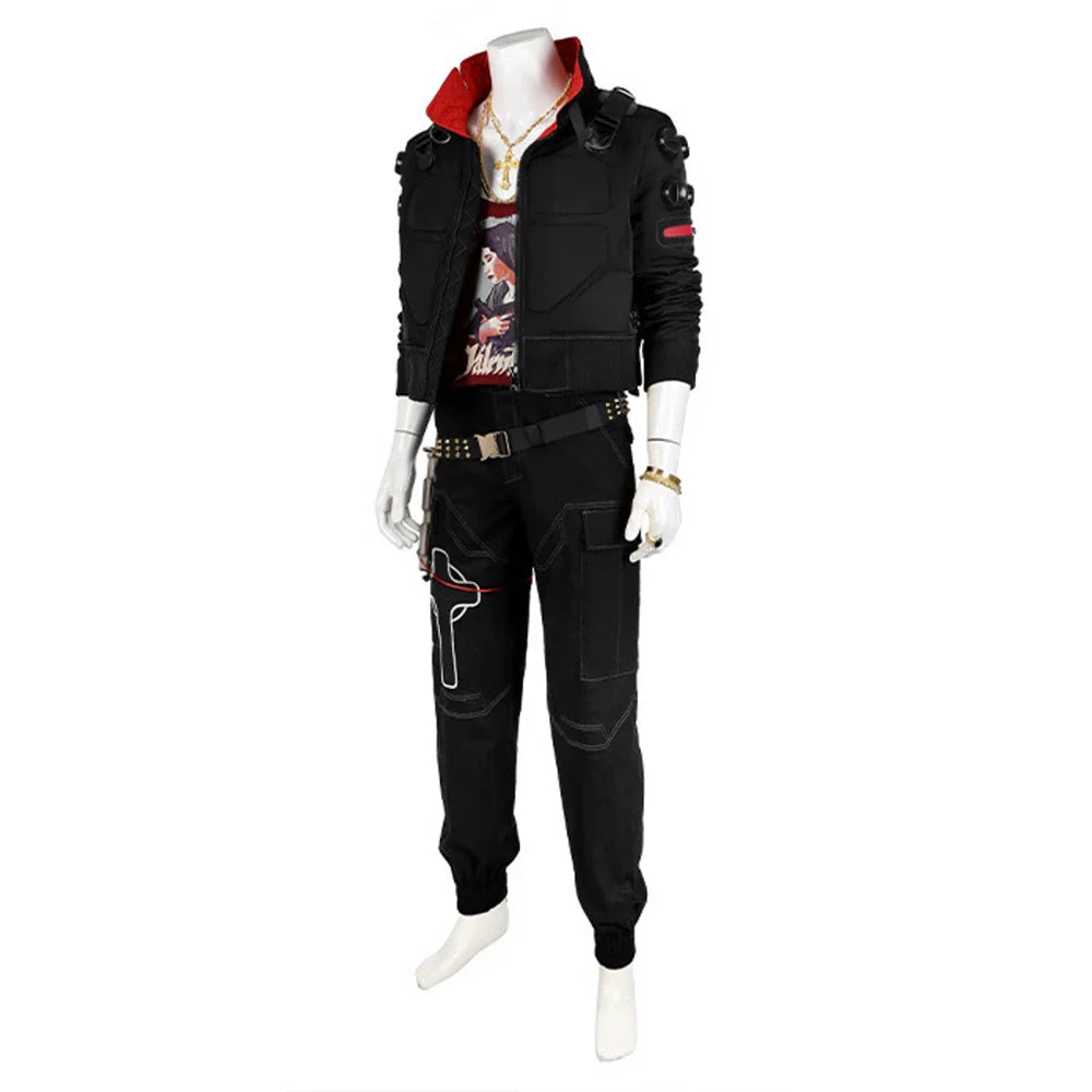 Astricos Men's Jackie Cosplay Mercenary Punk Retro Coat Top Pants Battle Uniform Suit for Halloween Carnival Party Streetwear - Astricos