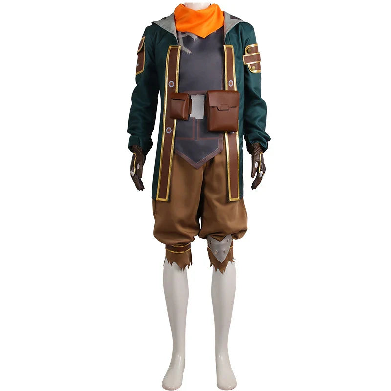 Astricos Ekko Arcane Cosplay Costume for Men - Punk Jacket Top Pants Full Set for Halloween Carnival Parties - Astricos