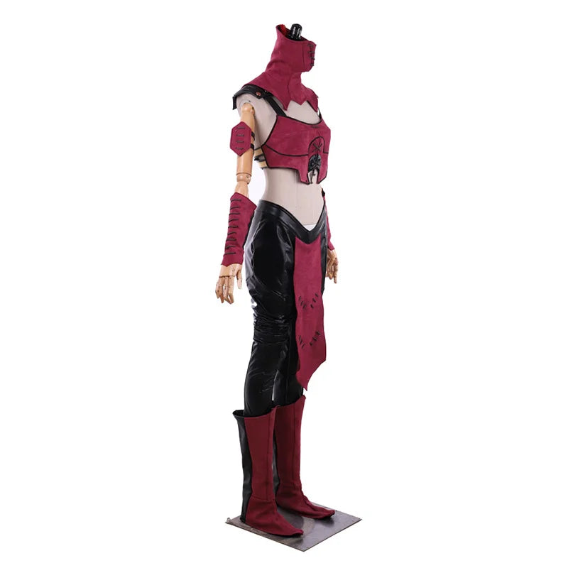 Astricos Mileena Cosplay Costume - Alluring Combat Suit with Mask for Women | Ideal for Halloween & Carnival - Astricos