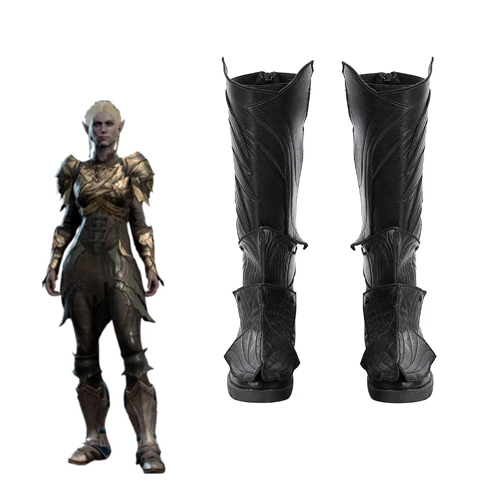 Astricos Minthara Cosplay Boots for Women - Unique Punk Black Long Boots for Halloween and Carnival Parties - Astricos