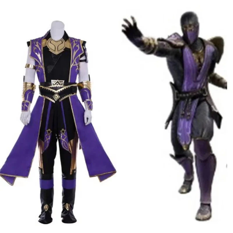 Astricos Rain Cosplay Costume | Premium Purple Warrior Uniform Set with Armguard, Gloves, and Mask - Astricos