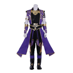 Astricos Rain Cosplay Costume | Premium Purple Warrior Uniform Set with Armguard, Gloves, and Mask - Astricos