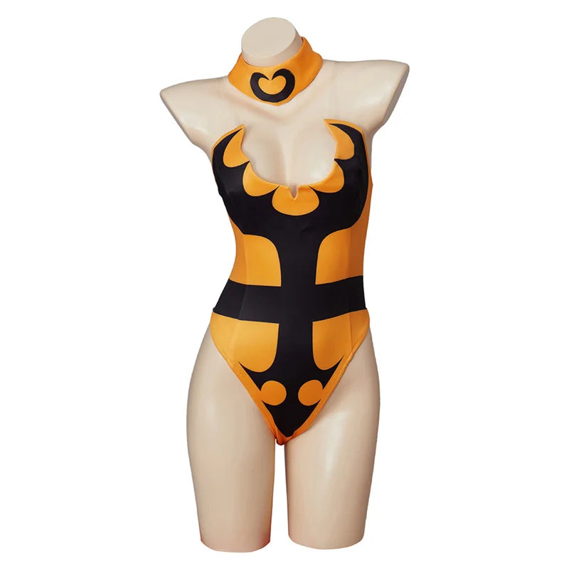 Astricos Tanya Cosplay Costume | Mortal Kombat X Inspired Yellow Jumpsuit with Gloves & Stockings - Astricos