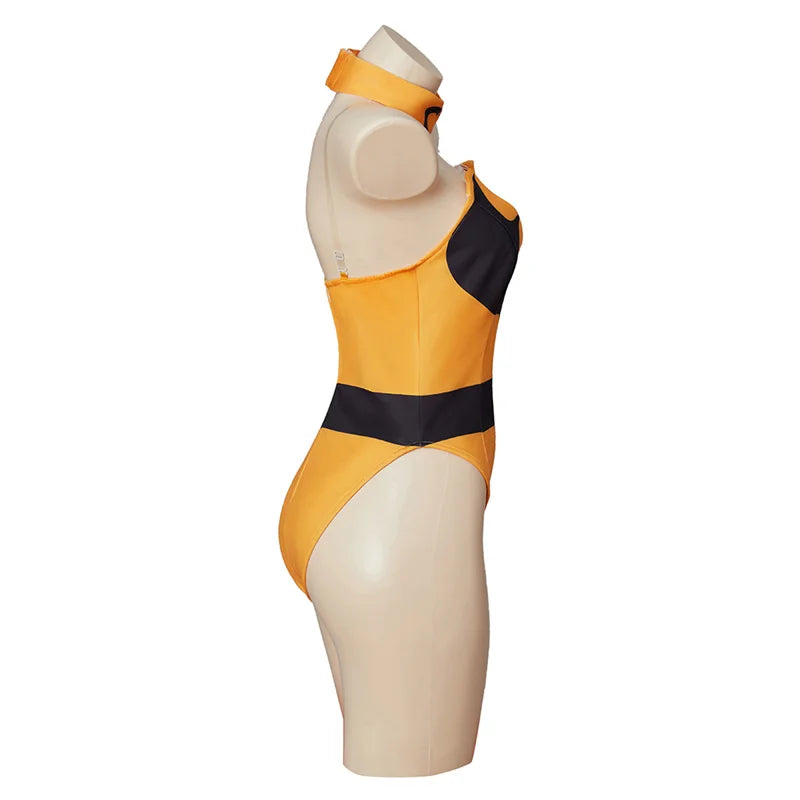 Astricos Tanya Cosplay Costume | Mortal Kombat X Inspired Yellow Jumpsuit with Gloves & Stockings - Astricos