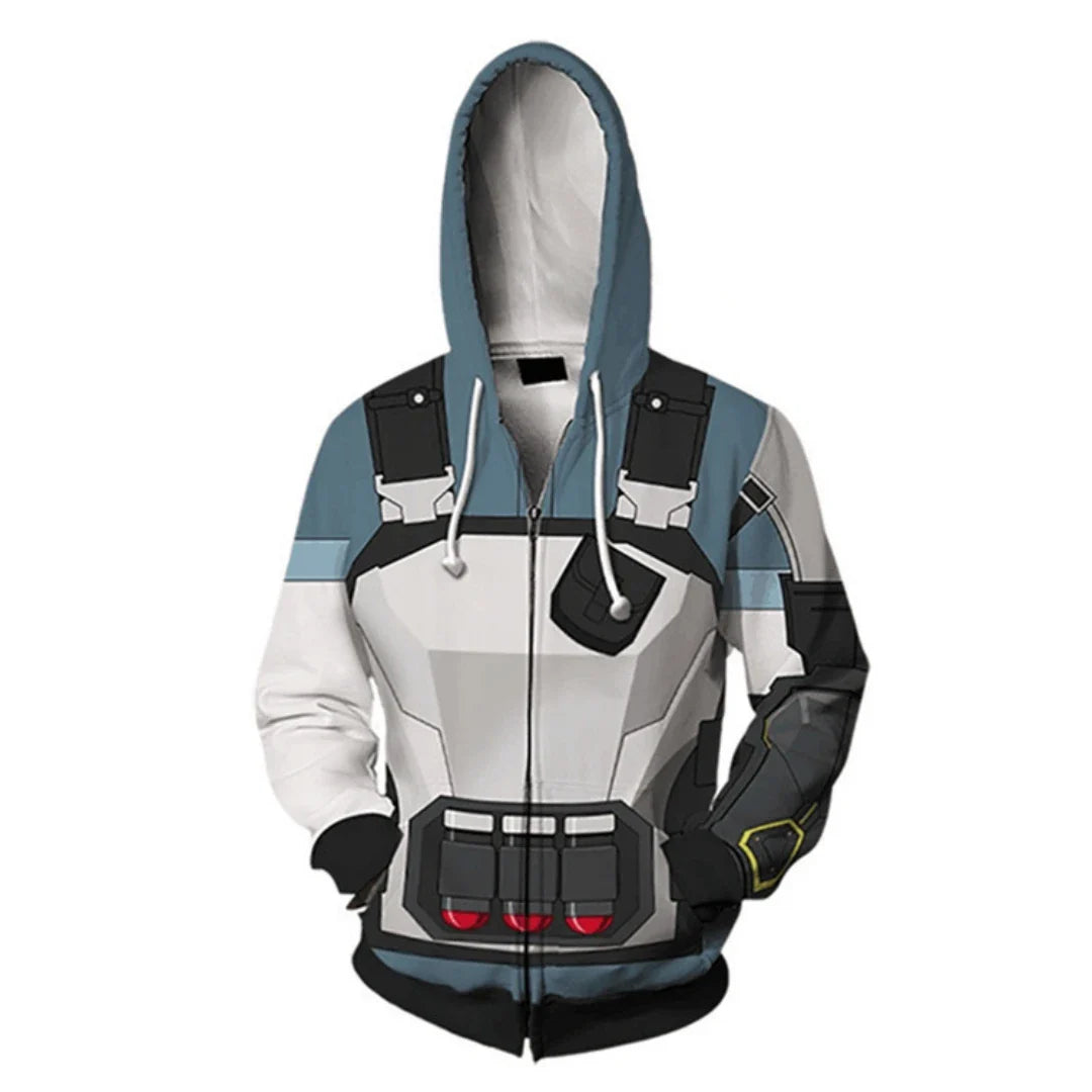 Astricos Brimstone Cosplay Zipper Hooded Sweatshirt for Men and Women - 3D Print Valorant Costume - Astricos