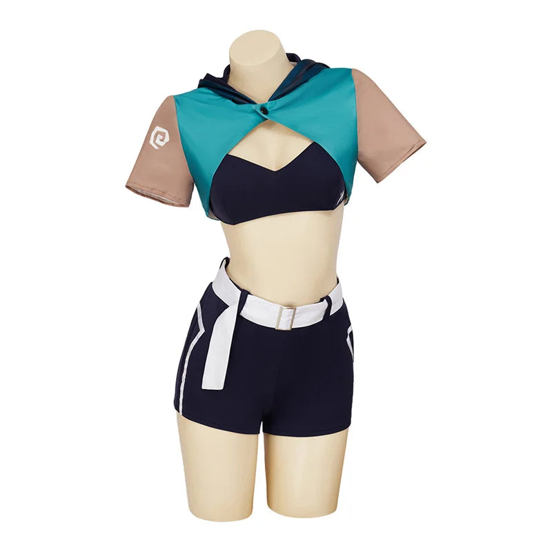 Astricos Jett Cosplay Costume Sexy Top and Pants Full Set for Women | Halloween Party Outfits - Astricos