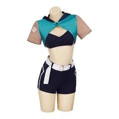 Astricos Jett Cosplay Costume Sexy Top and Pants Full Set for Women | Halloween Party Outfits - Astricos