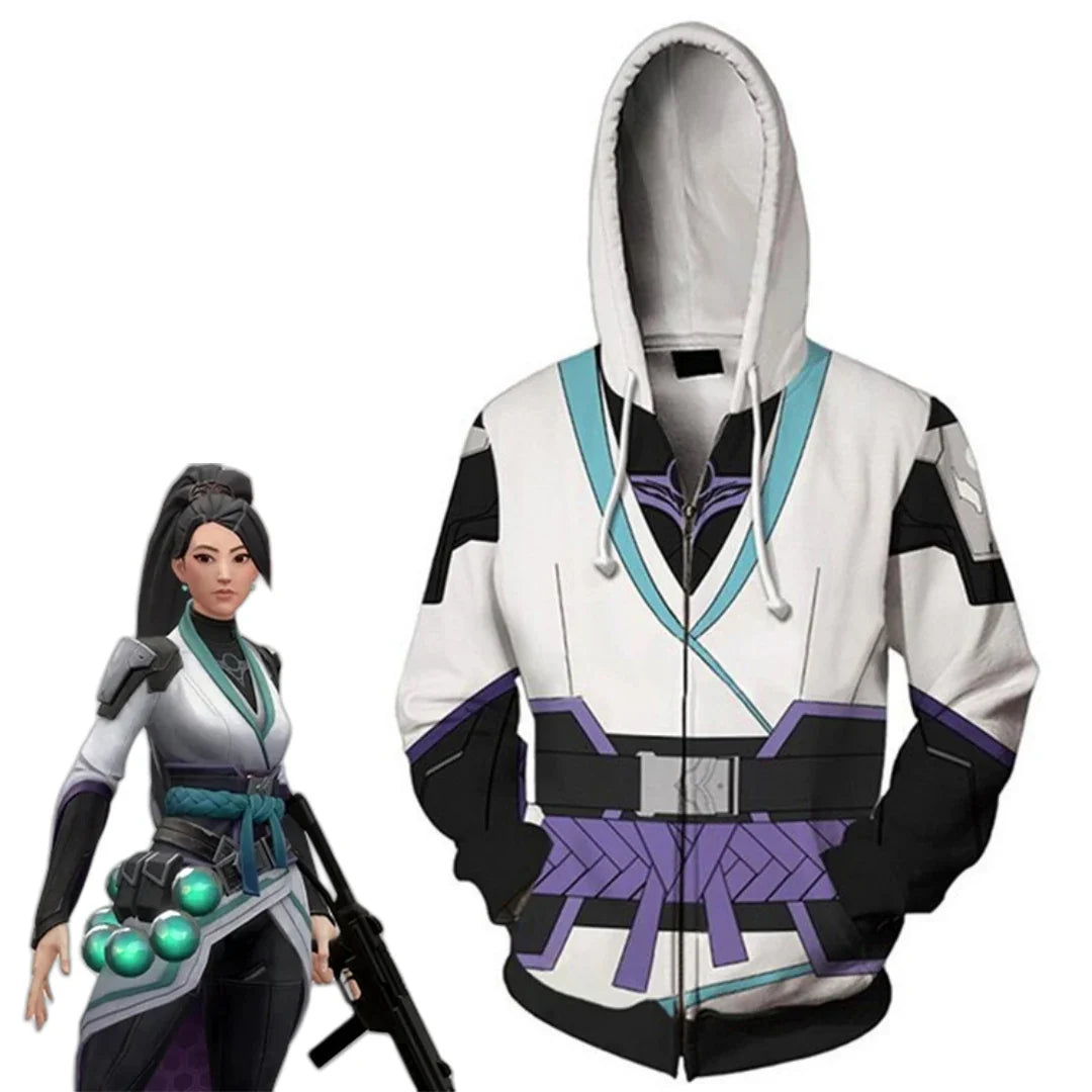 Astricos Sage Cosplay Hoodie - 3D Printed Valorant Sweatshirt for Men & Women - Astricos