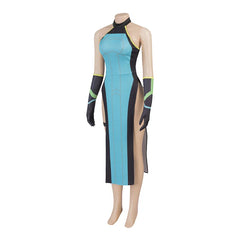 Astricos Viper Cosplay Costume - Bold Green Dress with Gloves and Socks for Halloween - Astricos