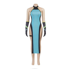 Astricos Viper Cosplay Costume - Bold Green Dress with Gloves and Socks for Halloween - Astricos