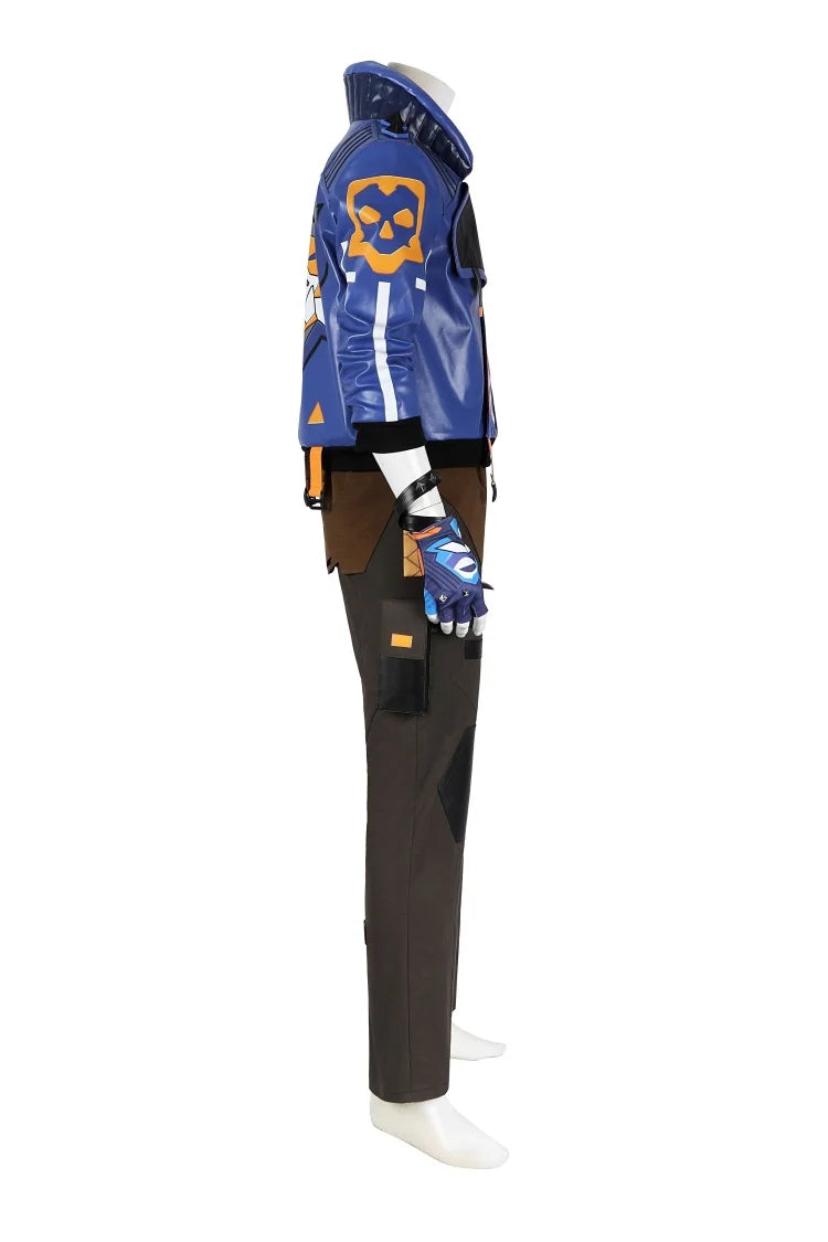 Astricos Yoru Cosplay Costume for Men - Fantasia Blue Jacket Top Pants Mask Full Set for Halloween Parties - Astricos