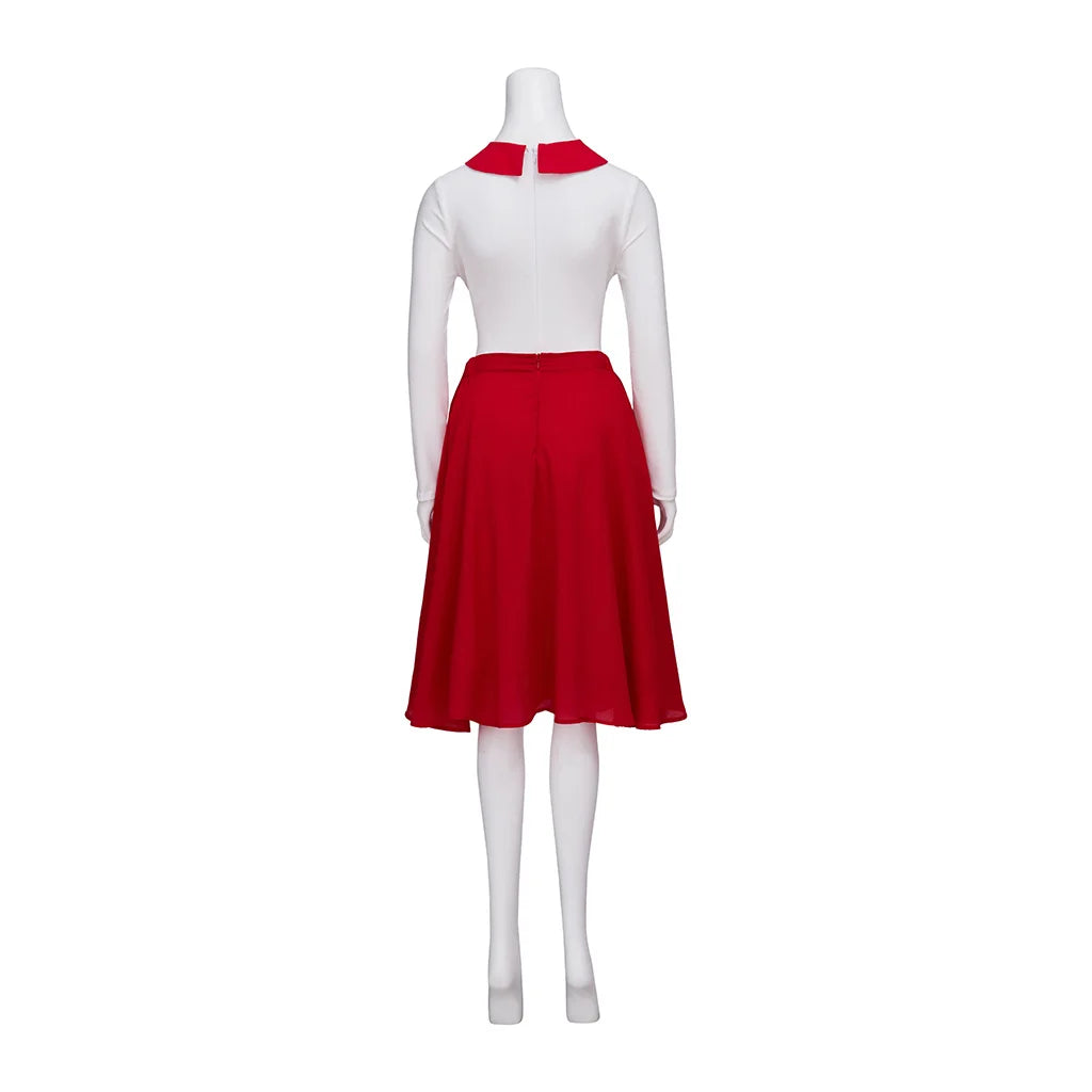 Astricos: Grease TV Series Pink Ladies Cheerleading Cosplay Costume - Iconic Red Skirt Suit with Accessories - Astricos