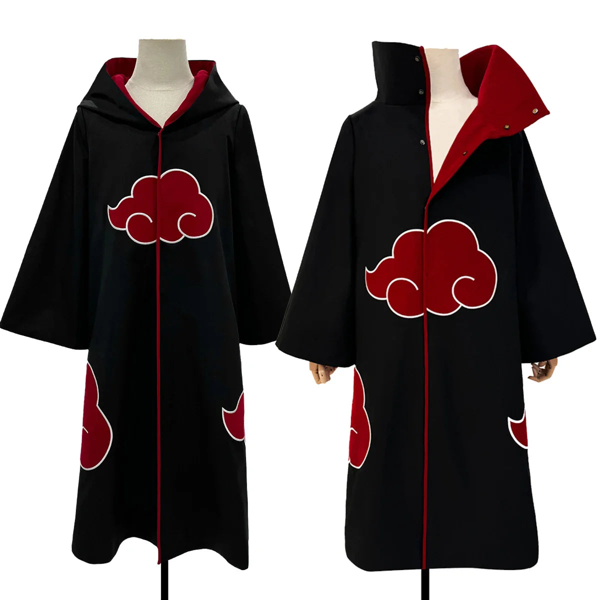 Astricos Naruto Shippuden Uchiha Itachi & Sasuke Cosplay Costumes - Hawk Team Akatsuki Cloaks - Astricos