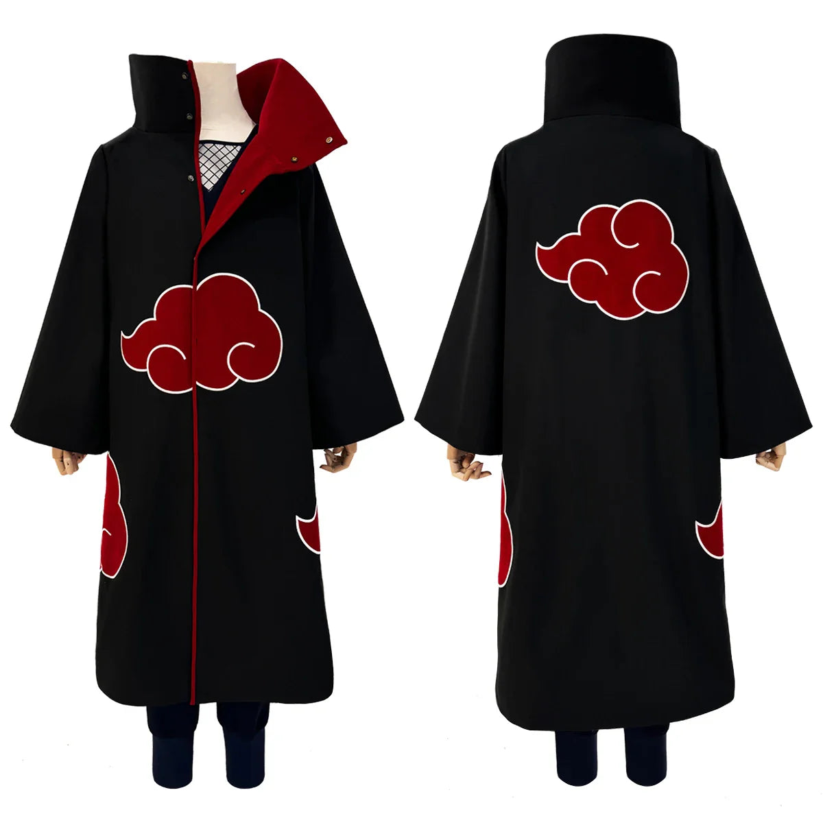 Astricos Naruto Shippuden Uchiha Itachi & Sasuke Cosplay Costumes - Hawk Team Akatsuki Cloaks - Astricos