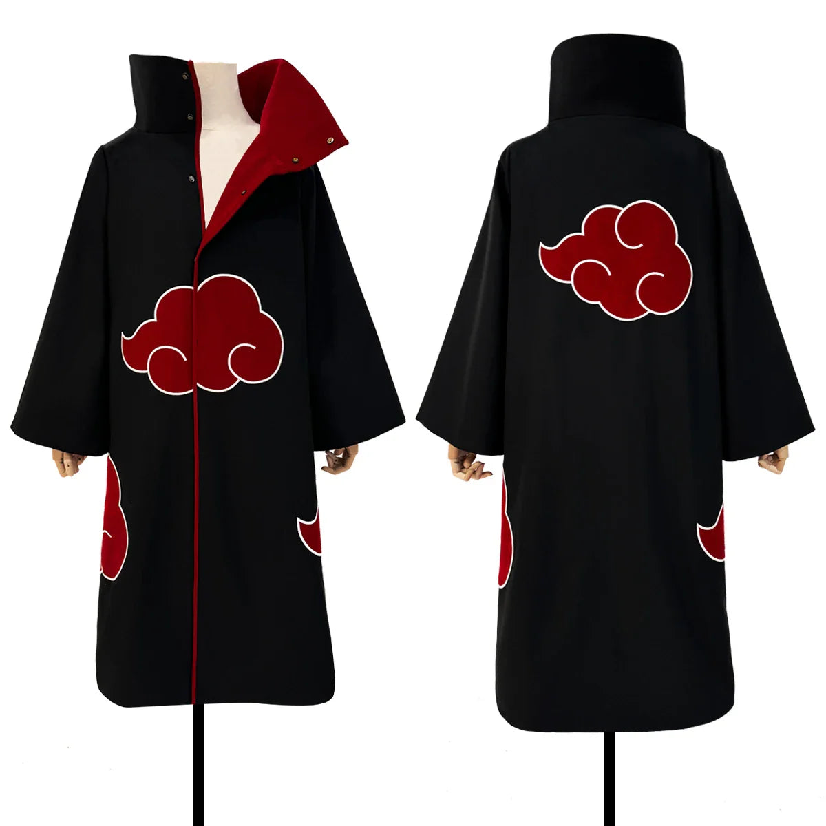 Astricos Naruto Shippuden Uchiha Itachi & Sasuke Cosplay Costumes - Hawk Team Akatsuki Cloaks - Astricos