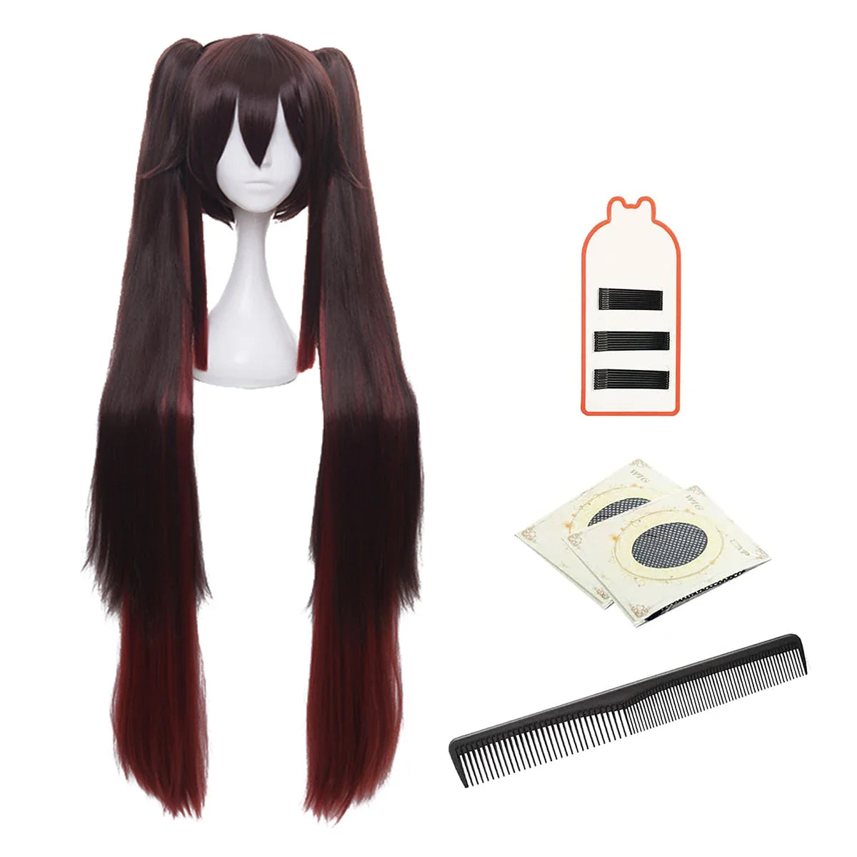 Astricos Hu Tao Cosplay Wig - High-Quality Synthetic Fiber with Adjustable Cap - Astricos