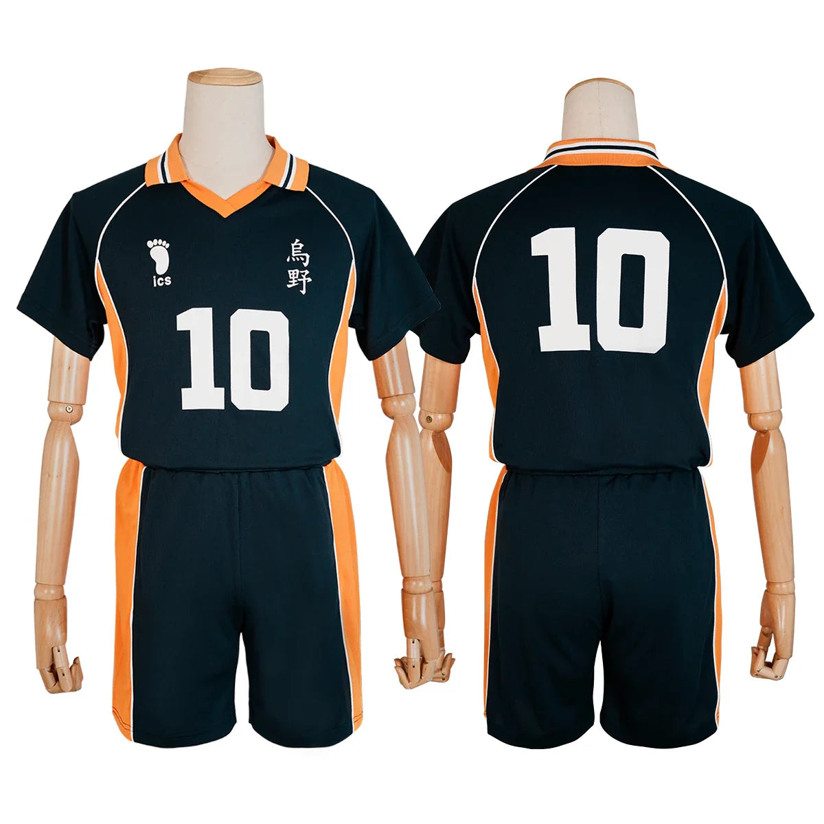 Astricos Anime Hinata Shouyou Cosplay Costume Wig Jerseys NO.10 Karasuno High School Volleyball Uniform Top Short Daily Wear - Astricos