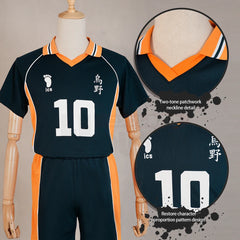 Astricos Anime Hinata Shouyou Cosplay Costume Wig Jerseys NO.10 Karasuno High School Volleyball Uniform Top Short Daily Wear - Astricos