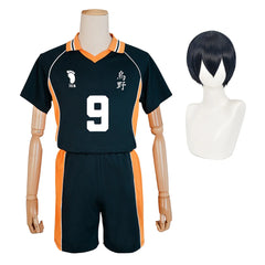 Astricos Anime Kageyama Tobio Cosplay Costume Wig - No.9 Karasuno High School Volleyball Uniform Set - Astricos