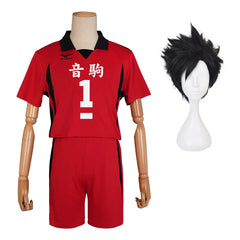 Astricos Haikyuu!! Kuroo Tetsuro Cosplay Costume Set - Nekoma High School Volleyball Uniform with Wig - Astricos