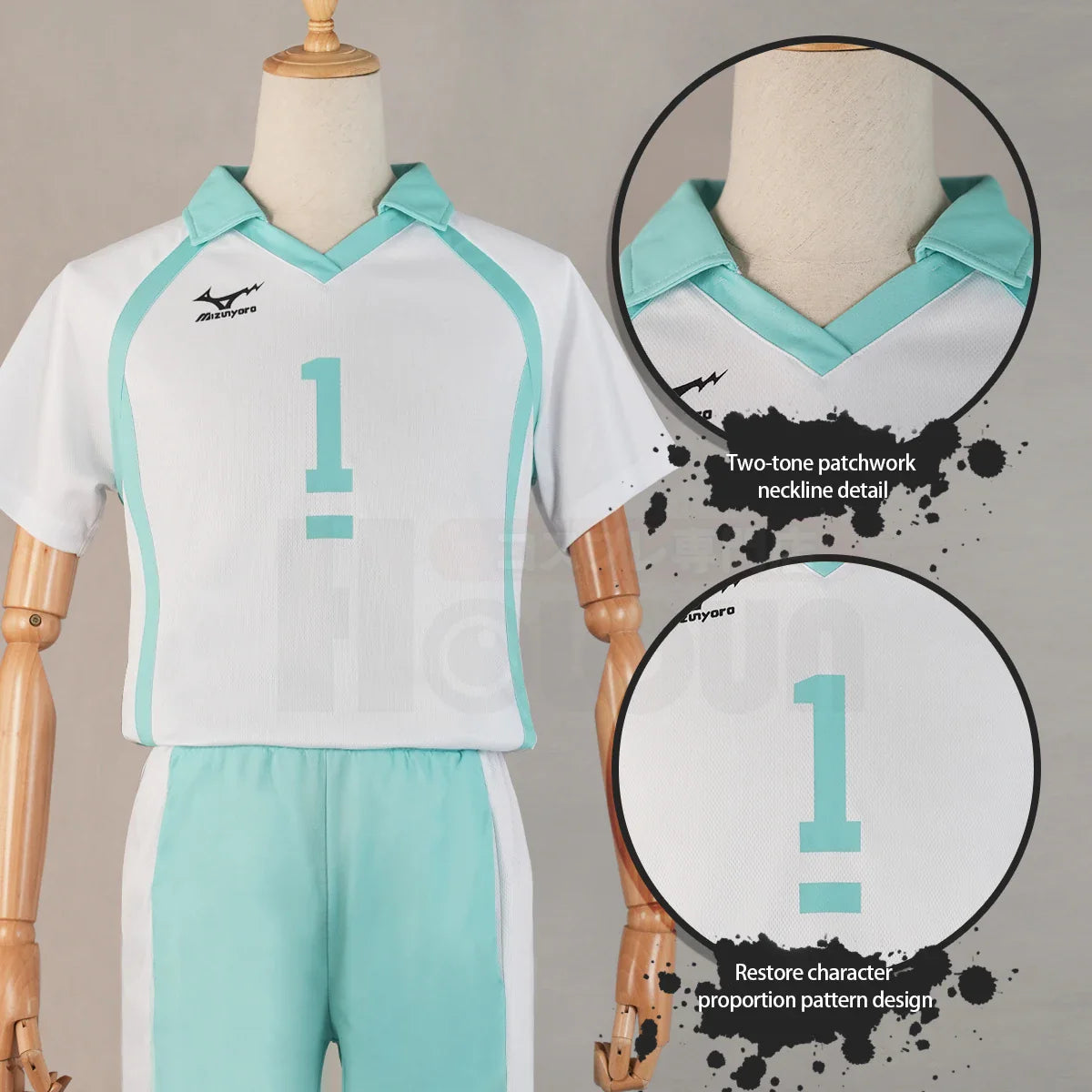 Astricos Oikawa Tooru Jerseys NO.1 Haikyuu Cosplay Costume Wig AOBAJOHSAI High School Volleyball Club Uniform Set - Astricos