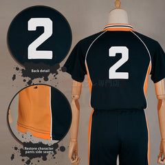 Astricos Anime Sugawara Koushi Jerseys NO.2 Cosplay Costume Wig KARASUNO High School Volleyball Uniform Top Short Rose Net - Astricos