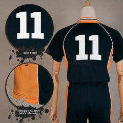 Astricos Anime Tsukishima Kei Cosplay Set - Karasuno High School Volleyball Uniform Top & Shorts - Astricos