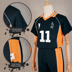 Astricos Anime Tsukishima Kei Cosplay Set - Karasuno High School Volleyball Uniform Top & Shorts - Astricos