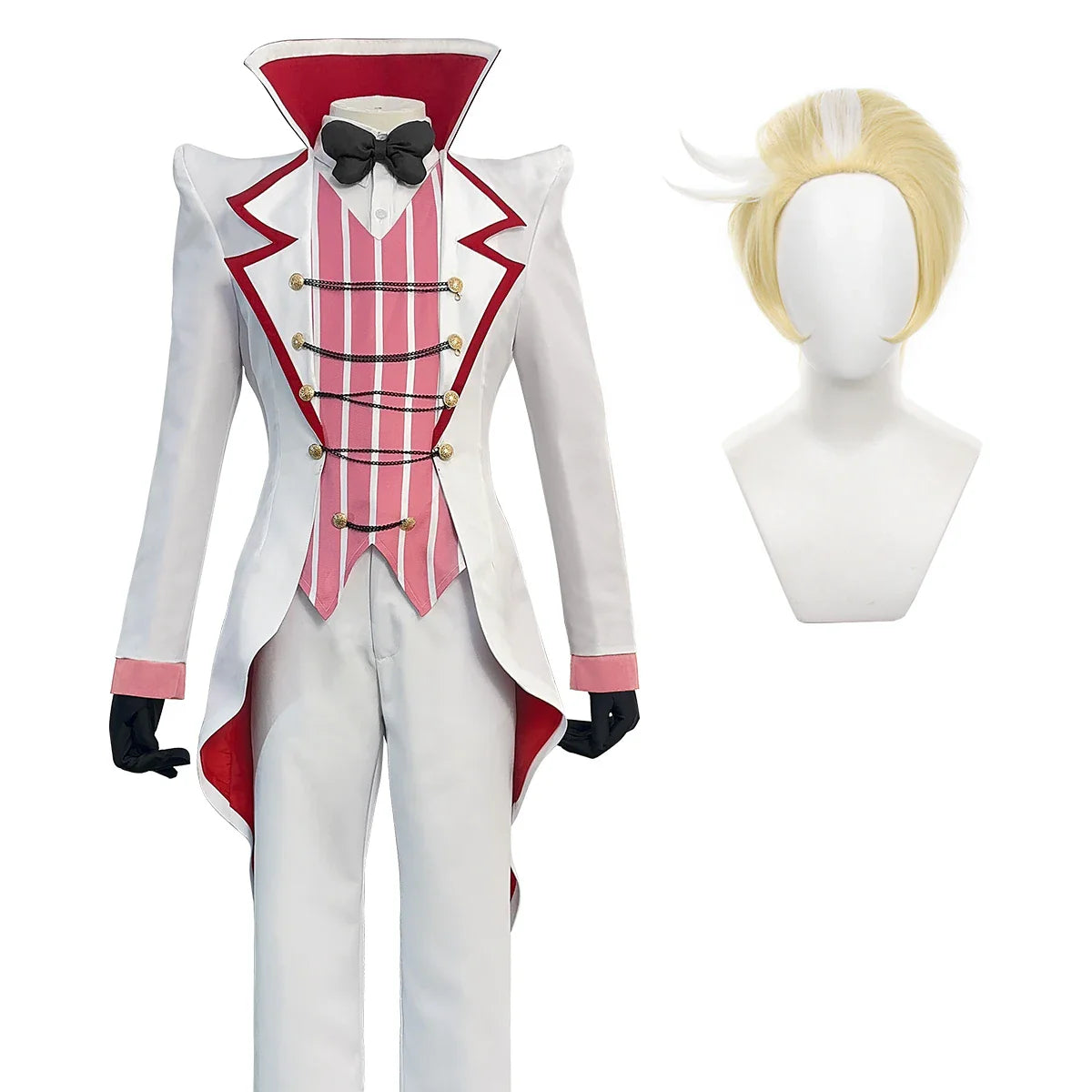 Astricos Anime Lucifer Morningstar Cosplay Costume - Tailcoat, Pants, Vest, Wig for Halloween - Astricos