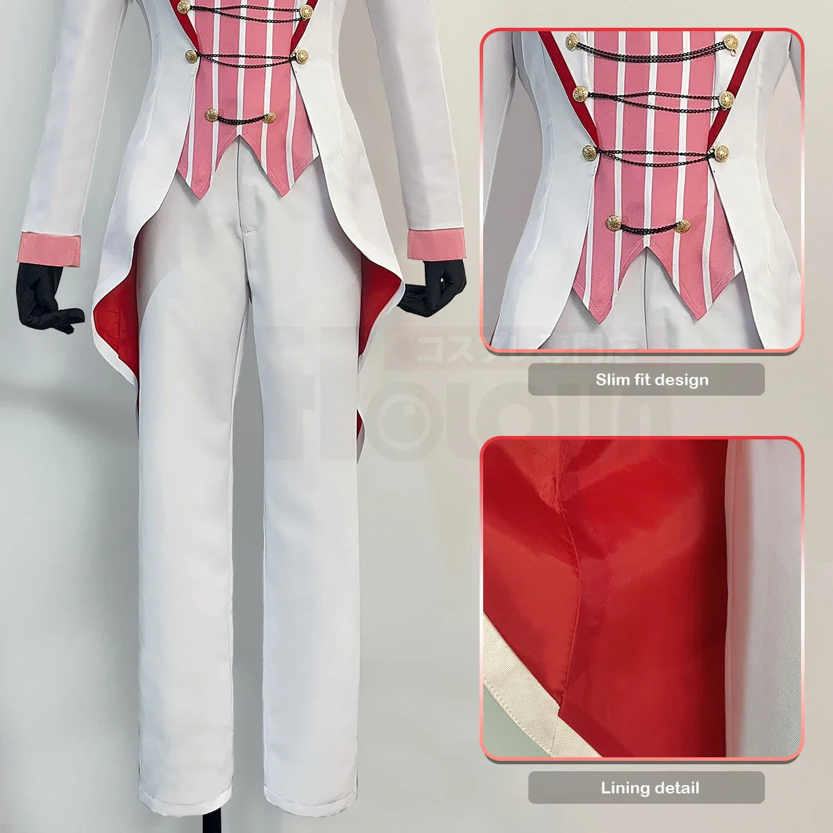 Astricos Anime Lucifer Morningstar Cosplay Costume - Tailcoat, Pants, Vest, Wig for Halloween - Astricos