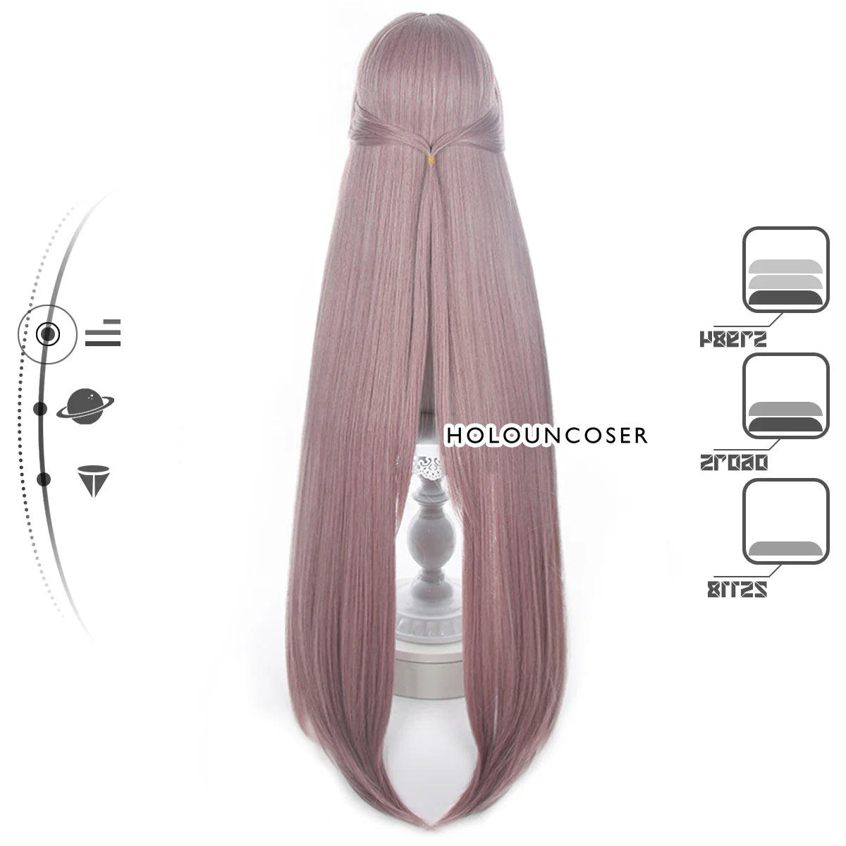 Astricos Herta Cosplay Wig - Heat Resistant Synthetic Fiber with Adjustable Cap for Honkai Star Rail Fans - Astricos